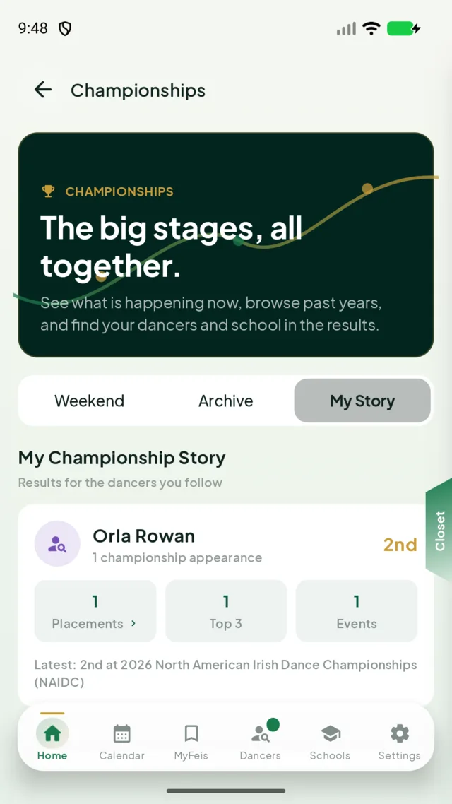 Feisly for Android championships view